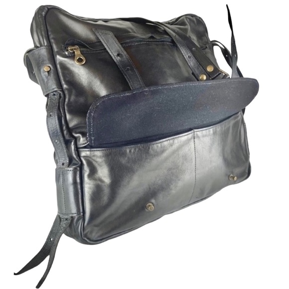 Large Leather Jas M.B. London Black Shoulder Handbag with Dustbag - Picture 8 of 16